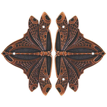 Hinge Plate, Dragonfly, Antique Copper