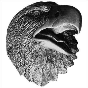Notting Hill Lodge & Nature Collection 1-1/2'' Wide Proud Eagle Cabinet Knob in Brilliant Pewter, 1-1/2'' W x 1-1/8'' D x 1-5/8'' H