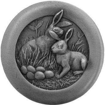 Knob, Rabbits, Country Home Collection, Antique Pewter