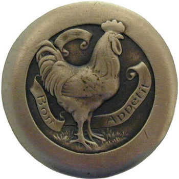 Knob, Rooster, Country Home Collection, Antique Brass