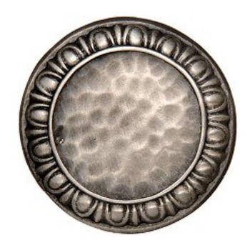 Notting Hill Initial Collection 1-3/8'' Diameter Egg & Dart Round Cabinet Knob in Antique Pewter, 1-3/8'' Diameter x 7/8'' D