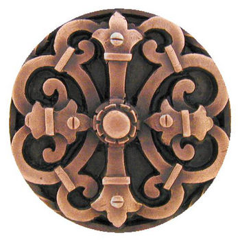 Notting Hill Chateau Collection 1-5/8'' Diameter Chateau Round Cabinet Knob in Antique Copper, 1-5/8'' Diameter x 7/8'' D