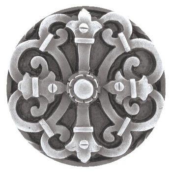 Notting Hill Chateau Collection 1-5/8'' Diameter Chateau Round Cabinet Knob in Antique Pewter, 1-5/8'' Diameter x 7/8'' D