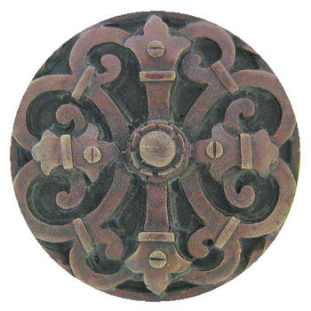 Notting Hill Chateau Collection 1-5/8'' Diameter Chateau Round Cabinet Knob in Dark Brass, 1-5/8'' Diameter x 7/8'' D