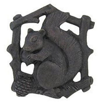 Notting Hill Woodland Collection 1-1/2'' Wide Grey Squirrel Right Side Cabinet Knob in Dark Brass, 1-1/2'' W x 7/8'' D x 1-5/8'' H