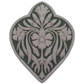 Notting Hill English Garden Collection 1-1/2'' Wide Dianthus/Sage Cabinet Knob in Antique Pewter/Sage (Green), 1-1/2'' W x 7/8'' D x 1-7/8'' H