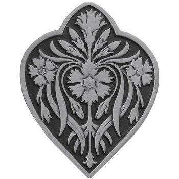 Notting Hill English Garden Collection 1-1/2'' Wide Dianthus Cabinet Knob in Antique Pewter, 1-1/2'' W x 7/8'' D x 1-7/8'' H