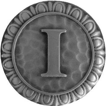 Notting Hill Initial Collection 1-3/8'' Diameter Initial I Round Cabinet Knob in Antique Pewter, 1-3/8'' Diameter x 7/8'' D