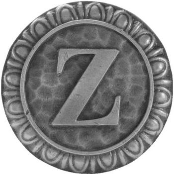 Notting Hill Initial Collection 1-3/8'' Diameter Initial Z Round Cabinet Knob in Antique Pewter, 1-3/8'' Diameter x 7/8'' D