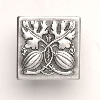 Notting Hill Kitchen Garden Collection 1-1/2'' Wide Autumn Squash Square Cabinet Knob in Antique Pewter, 1-1/2'' W x 7/8'' D x 1-1/2'' H