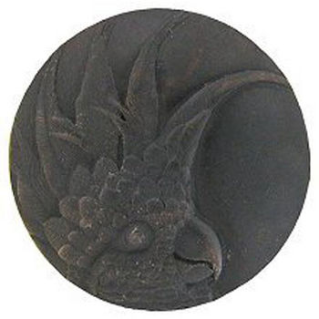 Notting Hill Tropical Collection 2'' Diameter Large Cockatoo Left Side Round Cabinet Knob in Dark Brass, 2'' Diameter x 7/8'' D