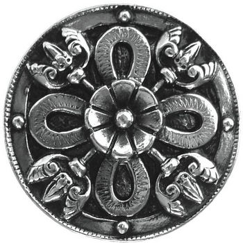 Knob, Celtic Shield, Brass Nickel