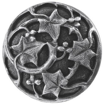 Knob, Ivy With Berries, Antique Pewter