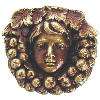 Knob, Fruit of the Vine, Antique Brass