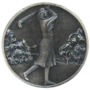 Knob, Lady of the Links, Antique Pewter
