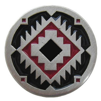 Knob, Navajo Treasure, Red-Black, Enameled Pewter Knob