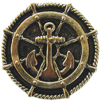 Knob, Ship's Wheel, Brite Brass