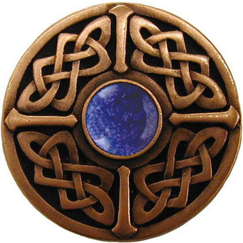 Knob, Celtic Jewel, Blue Sodalite, Antique Copper