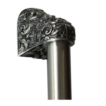 Notting Hill King's Road Collection 12'' to 16'' Wide Acanthus Plain Bar Appliance Pull in Brilliant Pewter