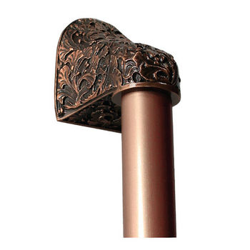 Notting Hill Florals & Leaves Collection 12'' to 16'' Wide Florid Leaves Plain Bar Appliance Pull in Antique Copper