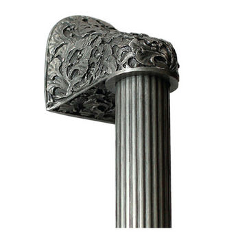 Notting Hill Florals & Leaves Collection 12'' to 16'' Wide Florid Leaves Fluted Bar Appliance Pull in Antique Pewter