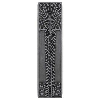 Notting Hill Tropical Collection 4'' Wide Royal Palm (Vertical) Cabinet Pull in Antique Pewter, 4'' W x 7/8'' D x 1'' H