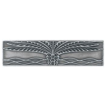 Notting Hill Tropical Collection 4'' Wide Royal Palm (Horizontal) Cabinet Pull in Antique Pewter, 4'' W x 7/8'' D x 1'' H