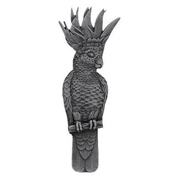 Notting Hill Tropical Collection 4-5/8'' Wide Cockatoo (Vertical - Left Side) Cabinet Pull in Antique Pewter, 4-5/8'' W x 7/8'' D x 1-3/4'' H