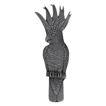 Notting Hill Tropical Collection 4-5/8'' Wide Cockatoo (Vertical - Right Side) Cabinet Pull in Antique Pewter, 4-5/8'' W x 7/8'' D x 1-3/4'' H