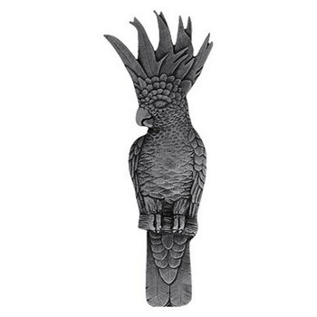 Notting Hill Tropical Collection 4-5/8'' Wide Cockatoo (Vertical - Right Side) Cabinet Pull in Brilliant Pewter, 4-5/8'' W x 7/8'' D x 1-3/4'' H