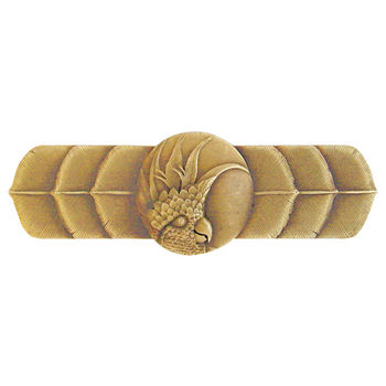 Notting Hill Tropical Collection 4-1/4'' Wide Cockatoo (Horizontal - Left Side) Cabinet Pull in Antique Brass, 4-1/4'' W x 7/8'' D x 1-1/2'' H