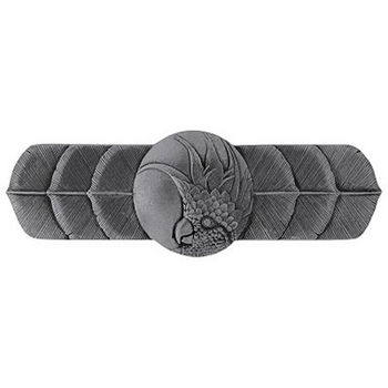 Notting Hill Tropical Collection 4-1/4'' Wide Cockatoo (Horizontal - Right Side) Cabinet Pull in Brilliant Pewter, 4-1/4'' W x 7/8'' D x 1-1/2'' H