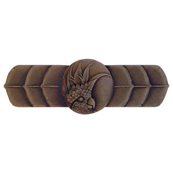 Notting Hill Tropical Collection 4-1/4'' Wide Cockatoo (Horizontal - Left Side) Cabinet Pull in Dark Brass, 4-1/4'' W x 7/8'' D x 1-1/2'' H