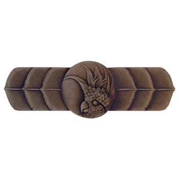Notting Hill Tropical Collection 4-1/4'' Wide Cockatoo (Horizontal - Right Side) Cabinet Pull in Dark Brass, 4-1/4'' W x 7/8'' D x 1-1/2'' H