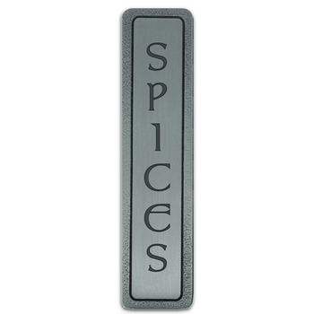 Notting Hill Kitchen ID Collection 4'' Wide (Vertical) ''Spices'' Cabinet Pull in Antique Pewter, 4'' W x 7/8'' D x 7/8'' H