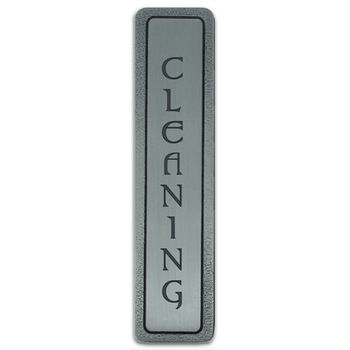 Notting Hill Kitchen ID Collection 4'' Wide (Vertical) ''Cleaning'' Cabinet Pull in Antique Pewter, 4'' W x 7/8'' D x 7/8'' H