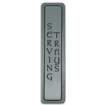 Notting Hill Kitchen ID Collection 4'' Wide (Vertical - 2 Lines) ''Serving Trays'' Cabinet Pull in Antique Pewter, 4'' W x 7/8'' D x 7/8'' H