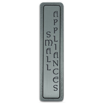 Notting Hill Kitchen ID Collection 4'' Wide (Vertical - 2 Lines) ''Small Appliances'' Cabinet Pull in Antique Pewter, 4'' W x 7/8'' D x 7/8'' H