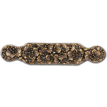 Notting Hill Florals & Leaves Collection 6-1/4'' Wide Florid Leaves Large Cabinet Pull in Antique Brass, 6-1/4'' W x 7/8'' D x 4-1/4'' H
