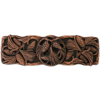 Notting Hill Woodland Collection 4-3/8'' Wide Cones & Boughs Cabinet Pull in Antique Copper, 4-3/8'' W x 1-1/8'' D x 1-3/8'' H
