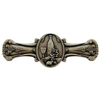 Notting Hill Tuscan Collection 4'' Wide Best Cellar (Wine) Cabinet Pull in Brite Brass, 4'' W x 7/8'' D x 1-1/2'' H
