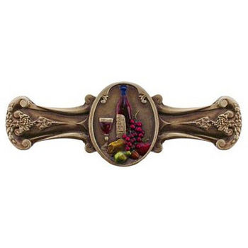 Notting Hill Tuscan Collection 4'' Wide Best Cellar (Wine) Cabinet Pull in Brass Hand Tinted, 4'' W x 7/8'' D x 1-1/2'' H