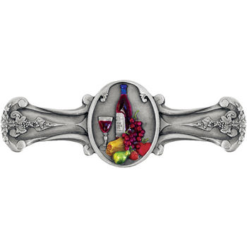 Notting Hill Tuscan Collection 4'' Wide Best Cellar (Wine) Cabinet Pull in Pewter Hand Tinted , 4'' W x 7/8'' D x 1-1/2'' H