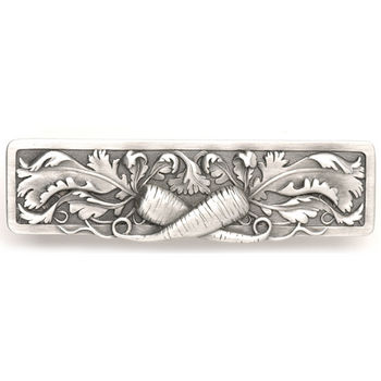Notting Hill Kitchen Garden Collection 4-7/8'' Wide Leafy Carrot Cabinet Pull in Antique Pewter, 4-7/8'' W x 7/8'' D x 1-3/8'' H