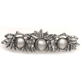 Notting Hill Kitchen Garden Collection 5'' Wide Georgia Peach Cabinet Pull in Brilliant Pewter, 5'' W x 7/8'' D x 1-1/2'' H