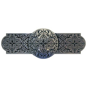 Notting Hill Classic Collection 4'' Wide Renaissance Etch Cabinet Pull in Brilliant Pewter, 4'' W x 7/8'' D x 1-1/2'' H
