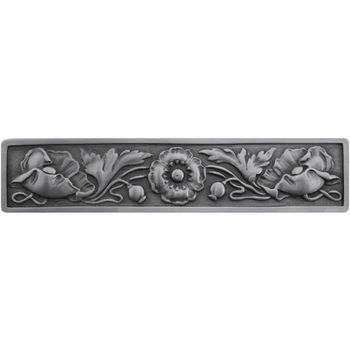 Notting Hill English Garden Collection 4-7/8'' Wide Poppy Cabinet Pull in Antique Pewter, 4-7/8'' W x 7/8'' D x 1'' H