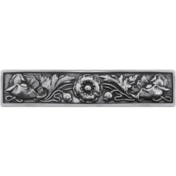 Notting Hill English Garden Collection 4-7/8'' Wide Poppy Cabinet Pull in Brilliant Pewter, 4-7/8'' W x 7/8'' D x 1'' H