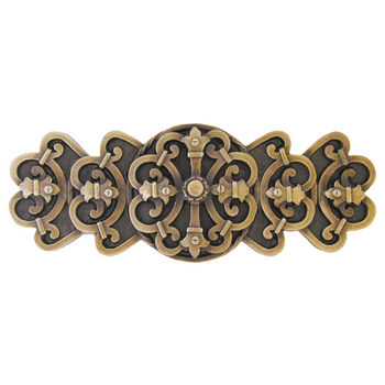 Notting Hill Chateau Collection 4-1/8'' Wide Chateau Cabinet Pull in Antique Brass, 4-1/8'' W x 7/8'' D x 1-5/8'' H
