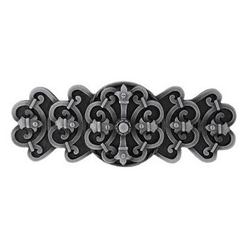 Notting Hill Chateau Collection 4-1/8'' Wide Chateau Cabinet Pull in Antique Pewter, 4-1/8'' W x 7/8'' D x 1-5/8'' H